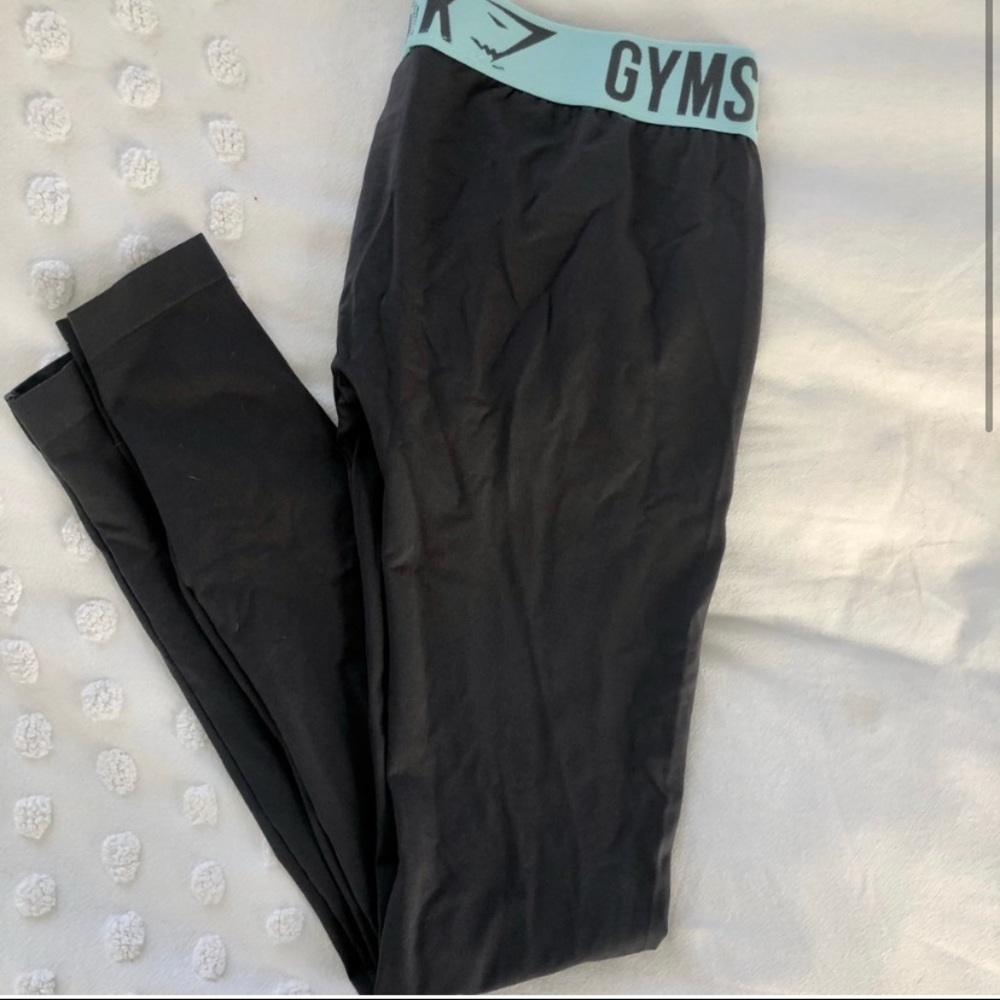 Gray and light blue Gymshark leggings
